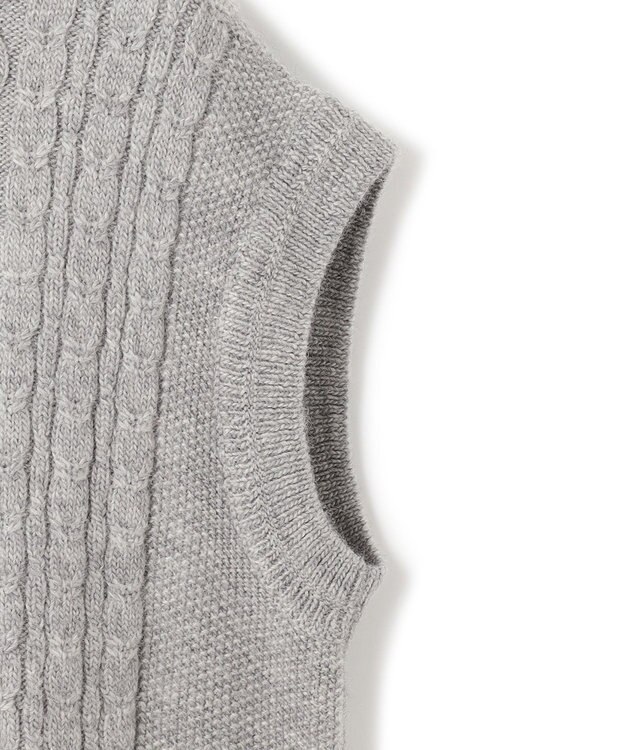 23区 【23区 lab.】アランパターン  ニットベスト グレー系