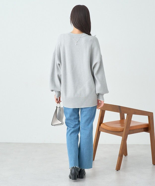 earth music&ecology やわらかタッチチュニック Gray Mixture