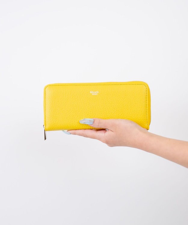 blancle シュリンクレザーラウンドジップ ロングウォレット イエロー