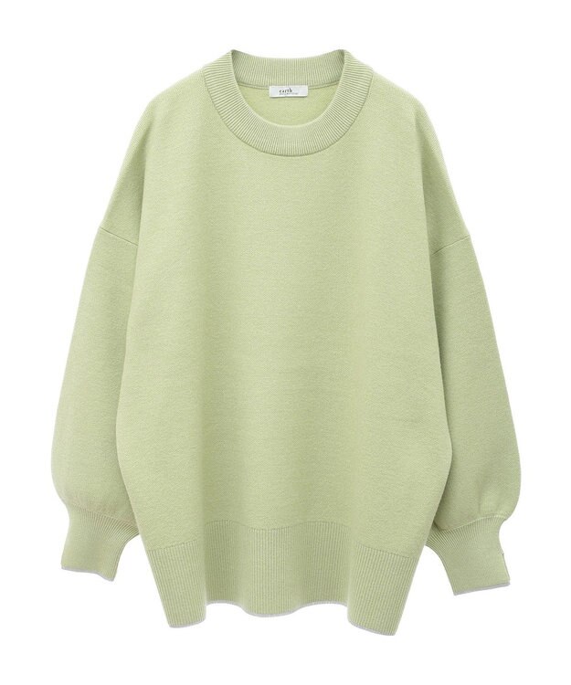 earth music&ecology やわらかタッチチュニック Lime Green