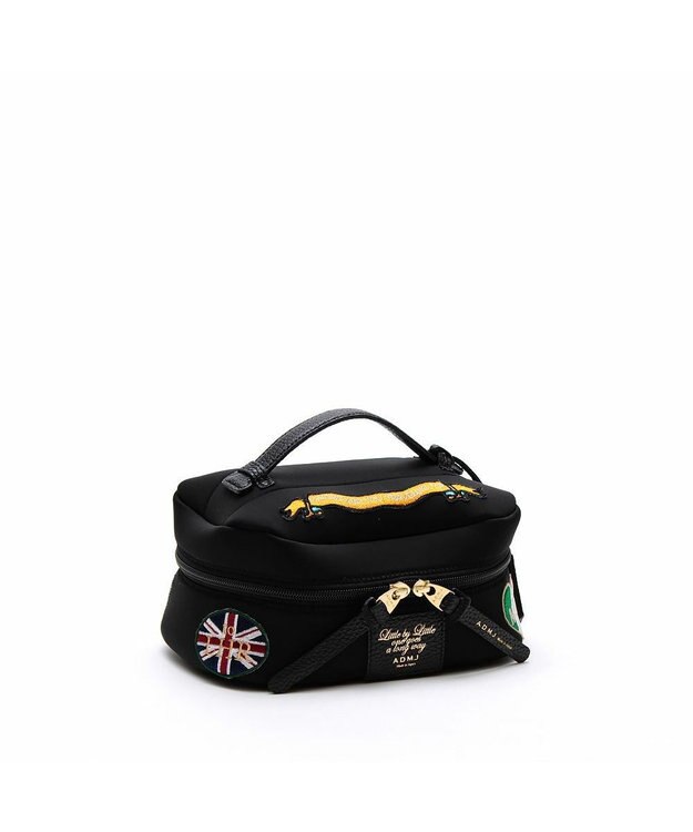 A.D.M.J. 【魔法の様に軽い】マジックライト/フラッグワッペンバニティバッグM ネグロ