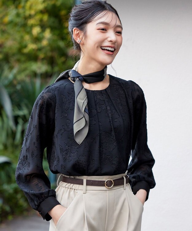 Tiaclasse 【小倉優子さん着用・選べる柄タイプ】大判スカーフ Bグレーブルー