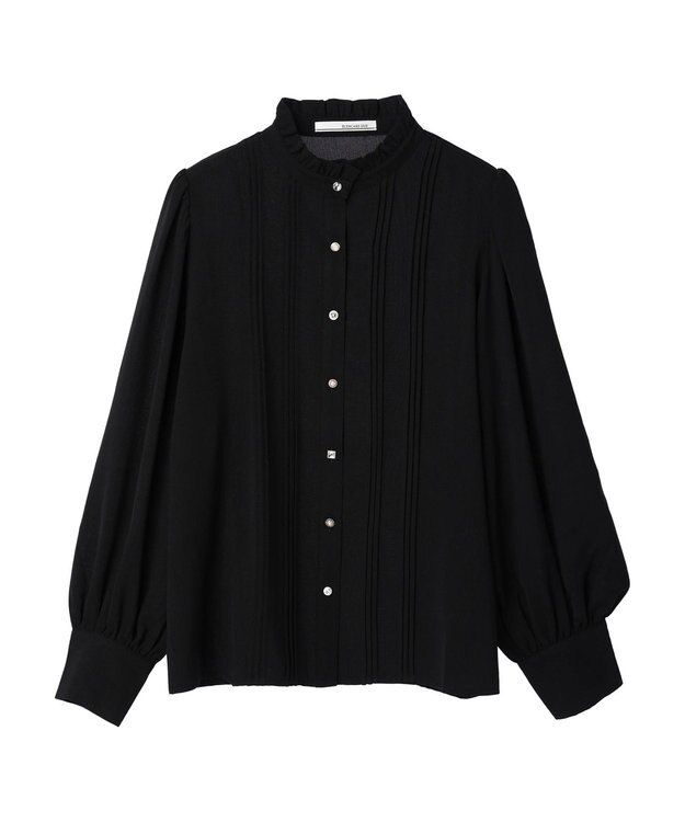 Green Parks ・ＥＬＥＮＣＡＲＥ　ＤＵＥ　イロイロ釦ピンタックブラウス Black