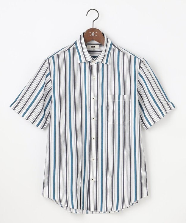 JOSEPH ABBOUD 【サステイナブル・JAPANファブリック】ソアロンストライプ シャツ ネイビー系1