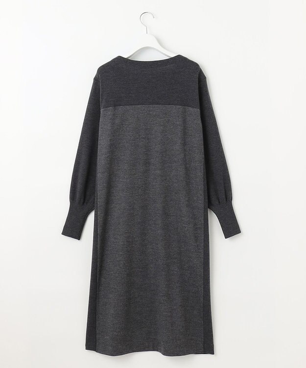 自由区 ウールニットコンビジャージー ワンピース グレー系