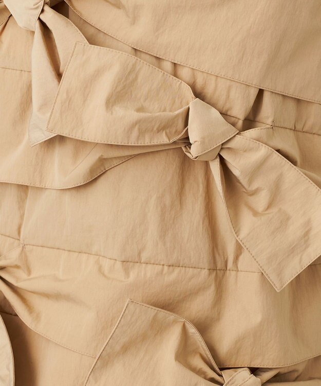 23区 S 【R(アール)】ナイロンタフタワッシャー  ノースリーブブラウス ベージュ系