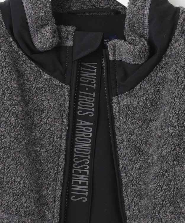 23区GOLF 【MEN】【ウォッシャブル】ボアコンビブルゾン ブラック系