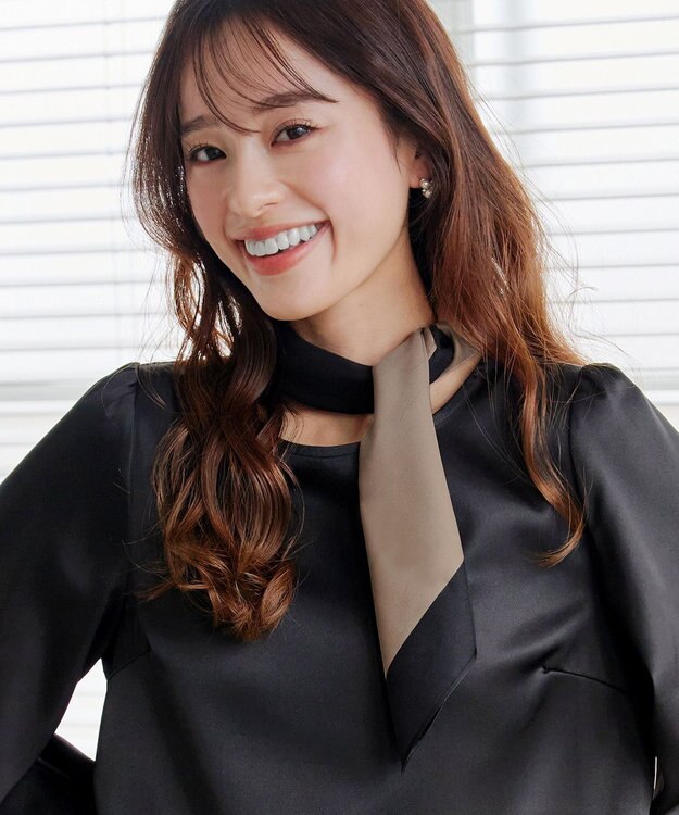 Tiaclasse 【小倉優子さん着用・選べる柄タイプ】大判スカーフ Aブラック