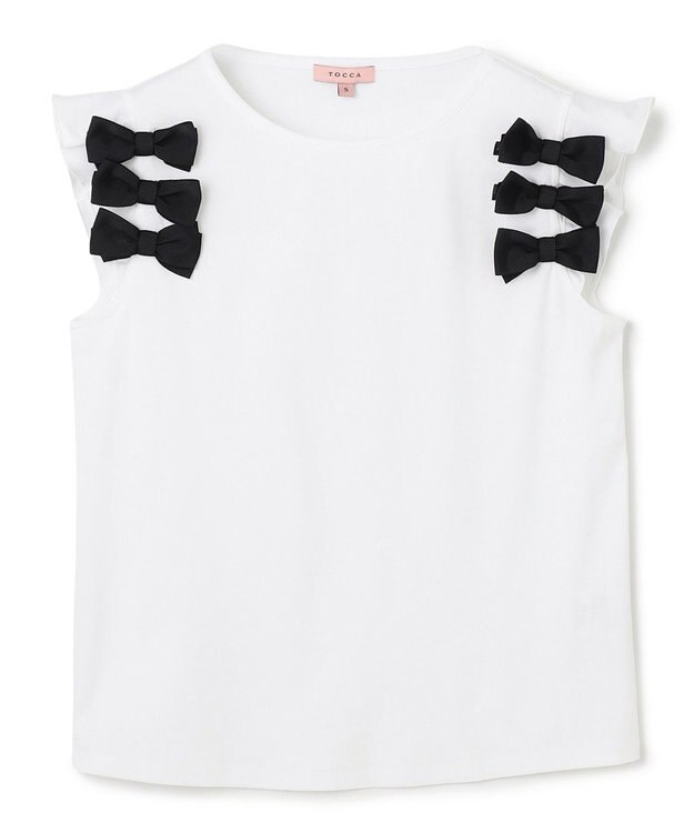 TOCCA BOW PARTY Tシャツ アイボリー系