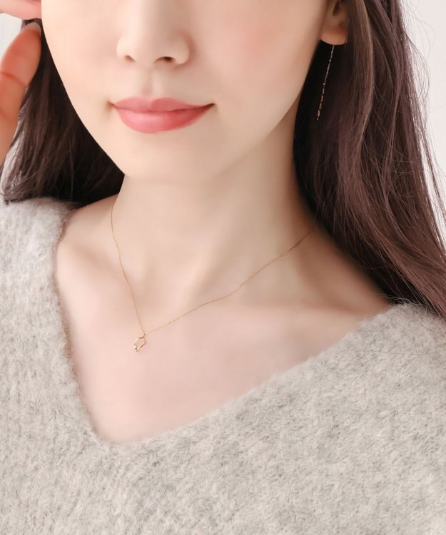 Phoebe 【K10】リーフィーダイヤモンドネックレス/全長:40cm ゴールド