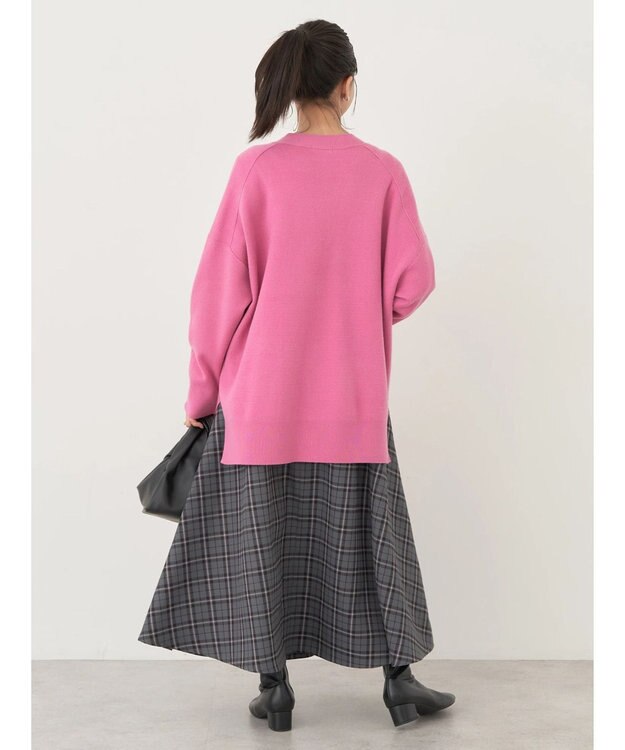 earth music&ecology やわらかタッチＶネックカーディガン Pink