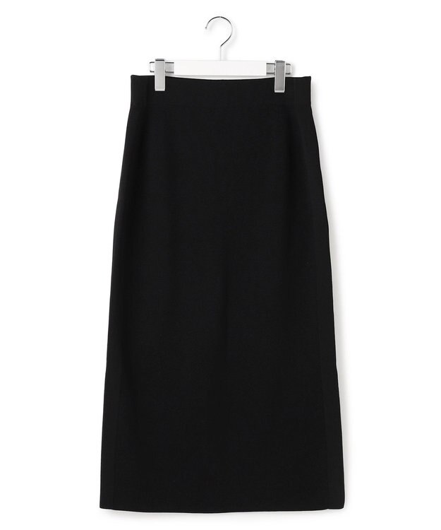 ICB L 【洗える】 シンセティックダブルフェイス ニットタイトスカート ブラック系