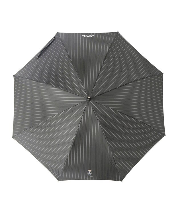MOONBAT POLO RALPH LAUREN メンズ 長傘 ストライプ×BEAR 65cm チャコールグレー