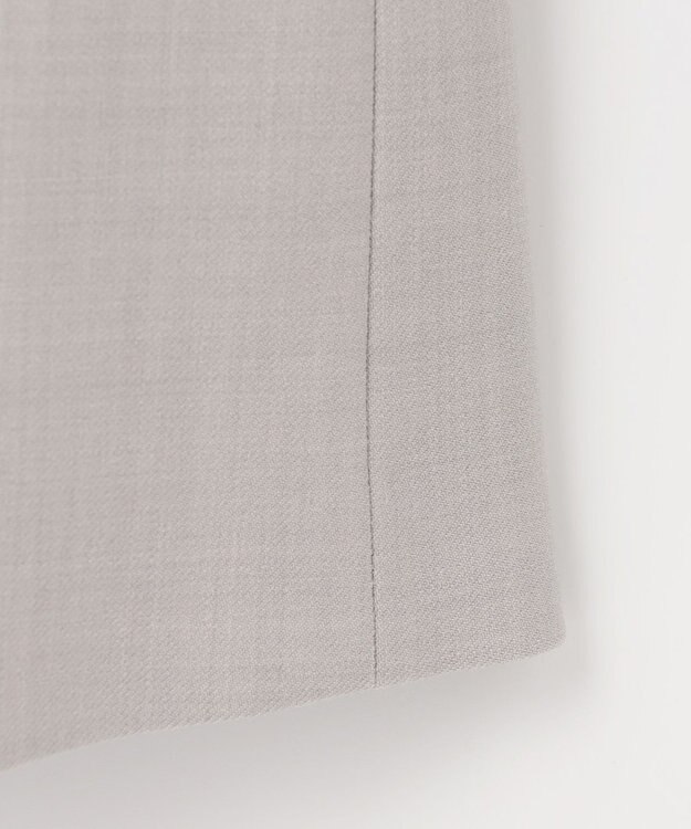 自由区 【セットアップ対応・洗える】ウールブレンドセットアップノーカラー ジャケット ライトグレー系