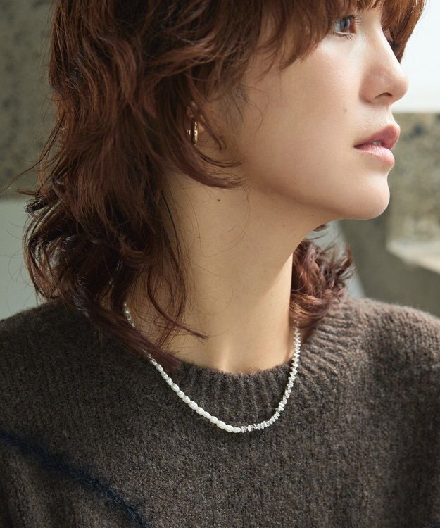 AMERICAN HOLIC パールミックスネックレス Silver