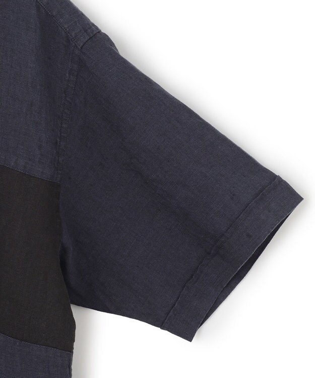 JOSEPH HOMME FRENCH LINEN OX SHORT SLEEVE SHIRT ネイビー系
