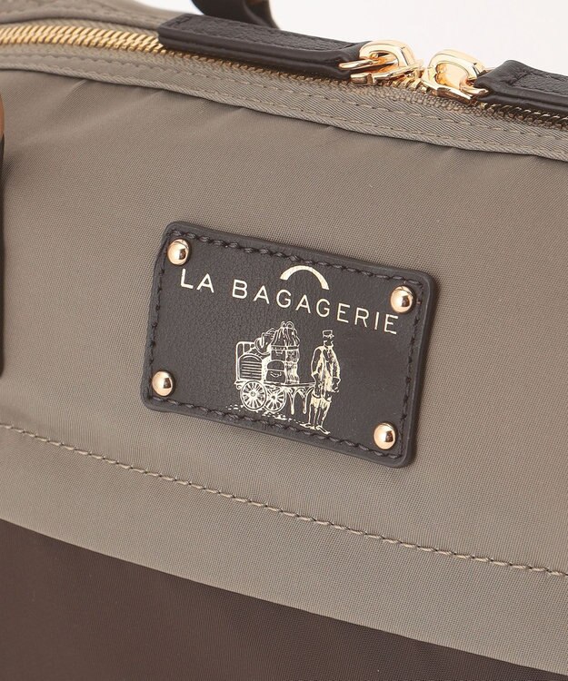 LA BAGAGERIE ウォータープルーフナイロン　2WAYハンドバッグ グレージュ