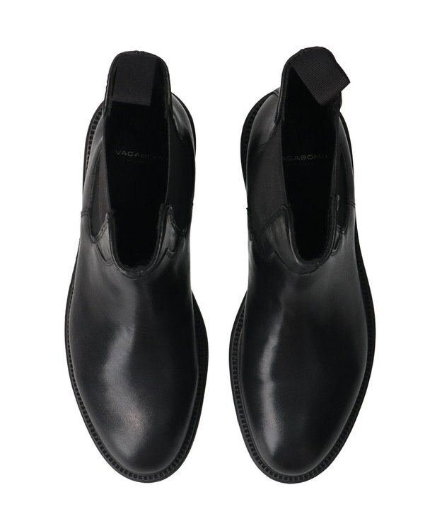 INTER-CHAUSSURES 【VAGABOND】ラウンドトウサイドゴアショートブーツ ブラック