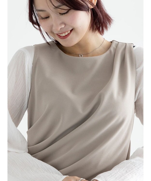 Te chichi ドレープ I ラインワンピース【AOYAMA FASHION ASSOCIATION × Te chichi】 グレー