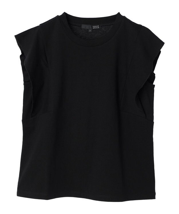 Green Parks ・ＳＵＧＡＲ　ＳＰＯＯＮ【ＣＯＯＬ】フレンチスリーブＴＥＥ Black