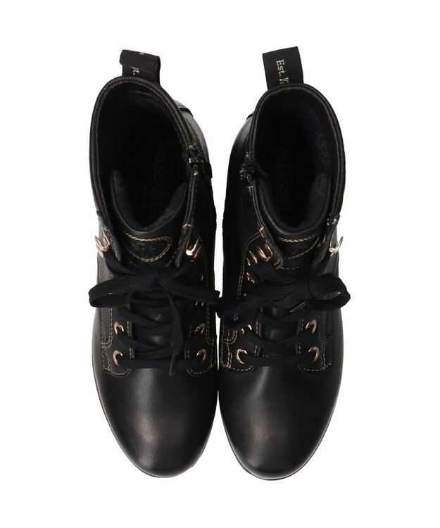 INTER-CHAUSSURES 【BUSSOLA】撥水レザーレースアップグリップソールブーツ ブラック