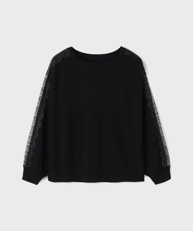 GRACE CONTINENTAL レーススリーブトップ ブラック