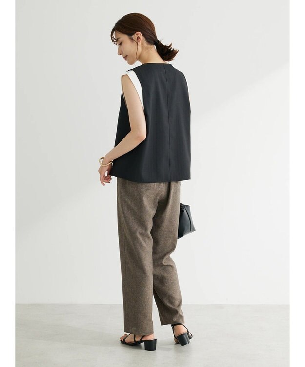 Green Parks ヘリンボーンベスト Black