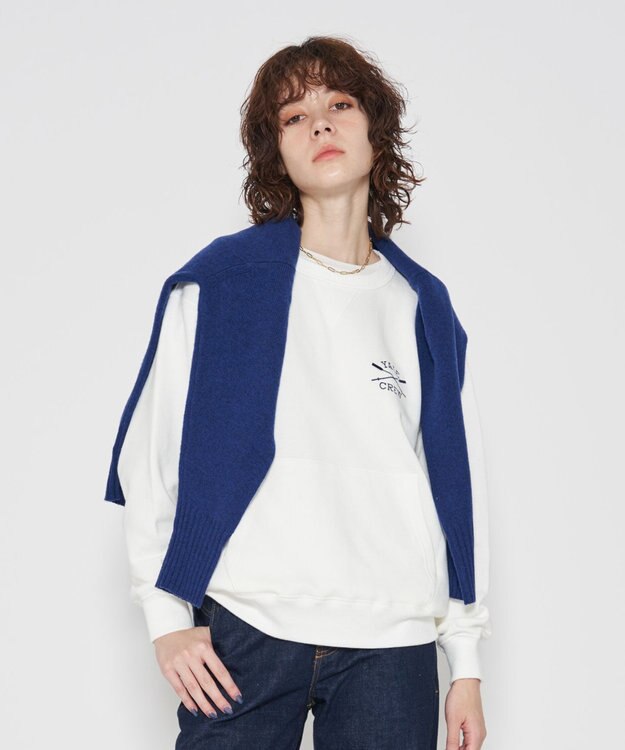 J.PRESS YORK STREET 【UNISEX】YALE刺繍クルーネックプルオーバー ホワイト系