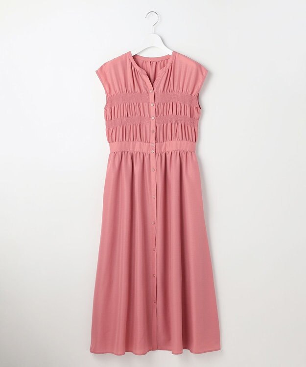 ANY SIS フロントボタンシャーリング ワンピース ピンク