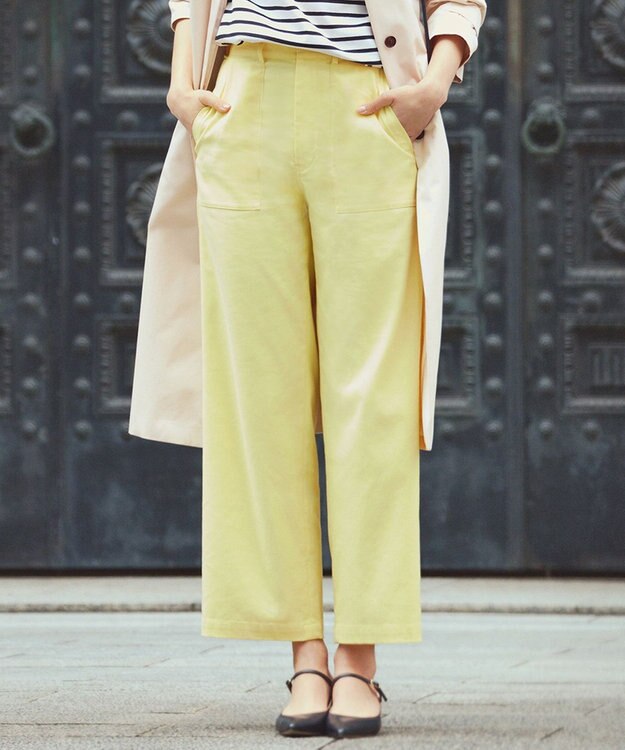 23区 【洗える】スラブツイルストレッチ ベイカー パンツ [WEB限定]イエロー系