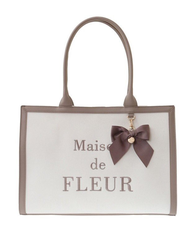 Maison de FLEUR EC限定ロゴ刺繍キャンバストートバッグ Brown