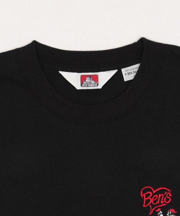 WEGO 【ユニセックス着用ITEM/MLサイズ展開】別注BENDAVISハートワンポイント刺繍T（LS） ブラック