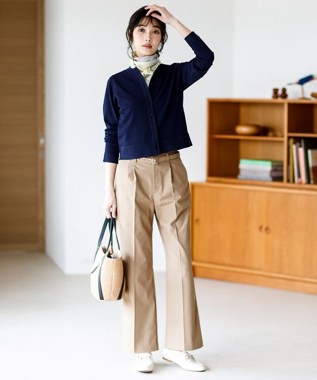 ANY SIS ツイステッドクリアチノワイド パンツ ベージュ