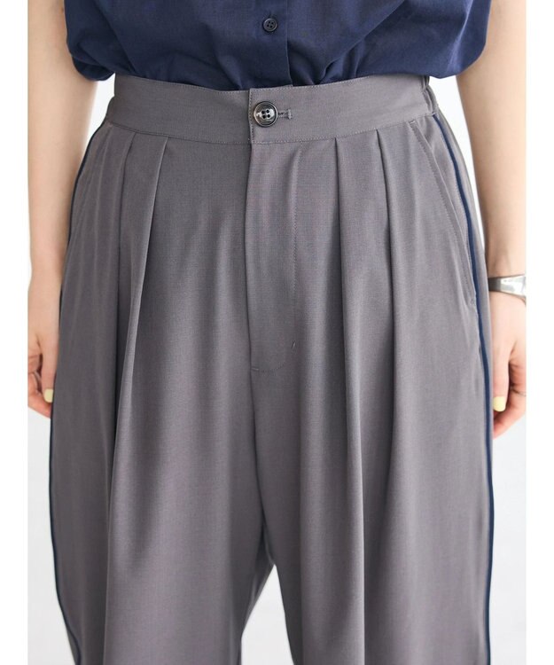 CRAFT STANDARD BOUTIQUE サイド配色パイピングパンツ Gray