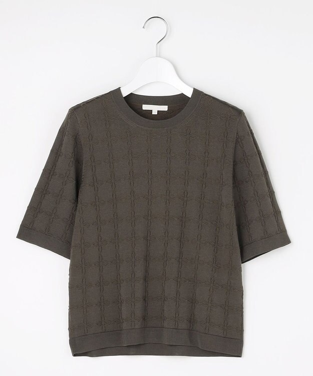 自由区 ジオメトリックアセテート プルオーバー ブラウン