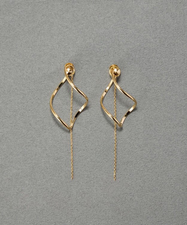 Phoebe 2wayグレースツイストラインイヤリング　ゴールド ゴールド