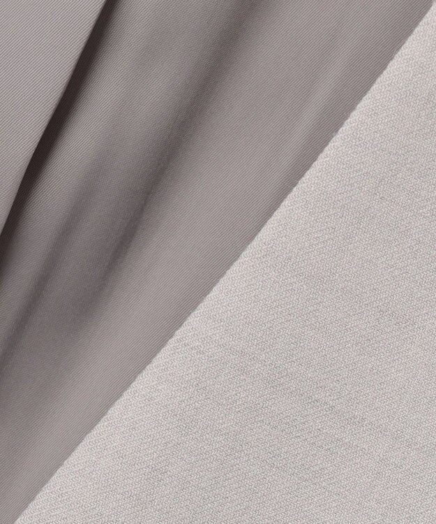 自由区 【セットアップ対応・洗える】ウールブレンドセットアップノーカラー ジャケット ライトグレー系