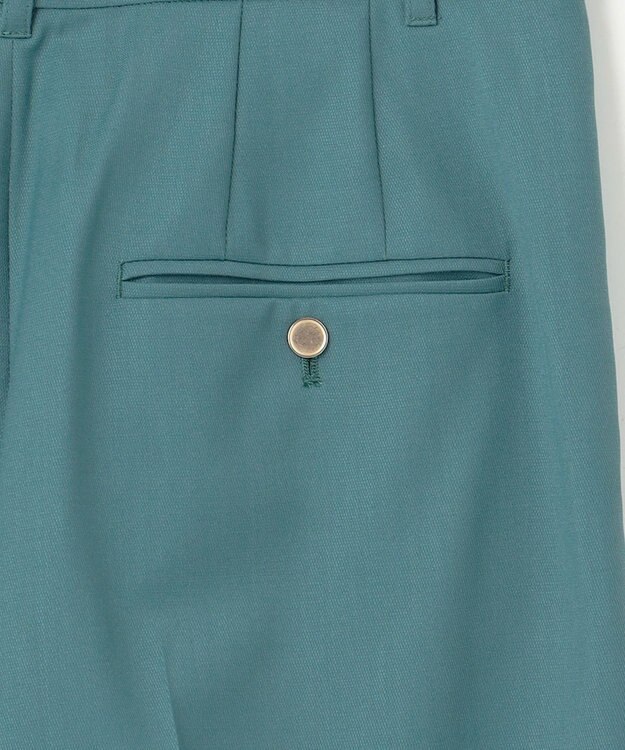 自由区 S 【洗える】TWラチネストレッチワイドクロップド パンツ ボトルグリーン