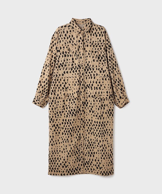 GRACE CONTINENTAL ハーフドットミリタリーワンピース ベージュ