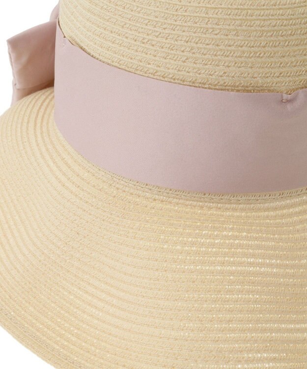 Maison de FLEUR サテンビッグリボンハット Pink Beige