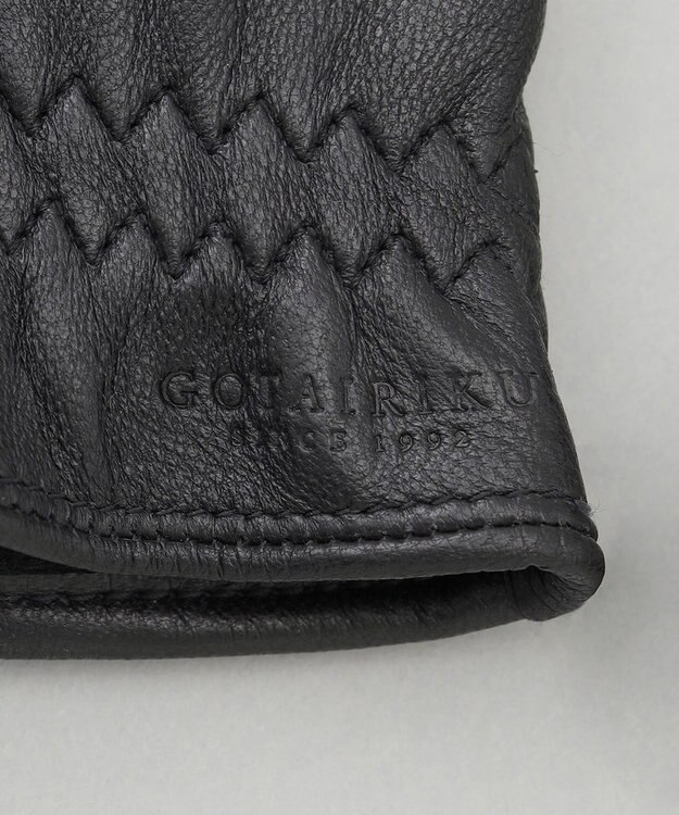 GOTAIRIKU 【スマホ対応】DRAGO/ドラゴ ウールシープレザーコンビ グローブ＿柄 グレー千鳥柄