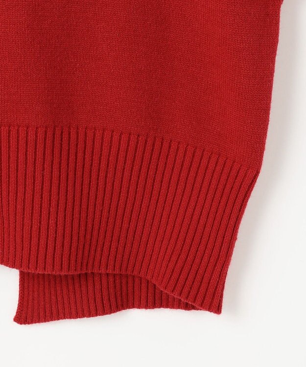 ANY SIS 【洗える・2SET】ボリューム ニット × スエードライク スカート セット レッド×ライトベージュ