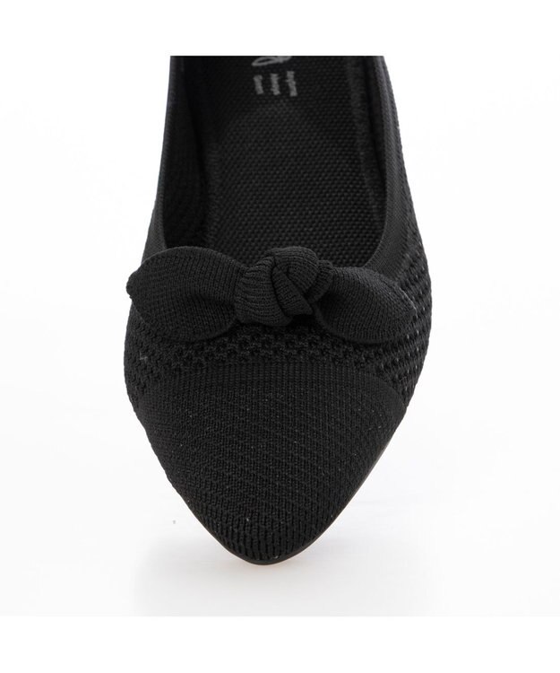 ing <ing>【サステナブル】２WAYポインテッドトゥニットパンプス ブラック