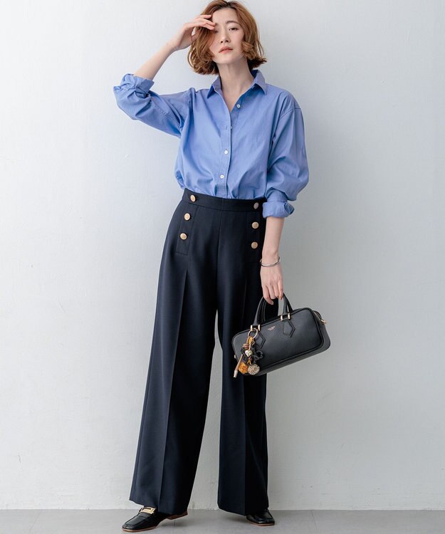 23区 L 【一部先行予約/VERY掲載】CANCLINI シャーティング ベーシックシャツ ブルー系