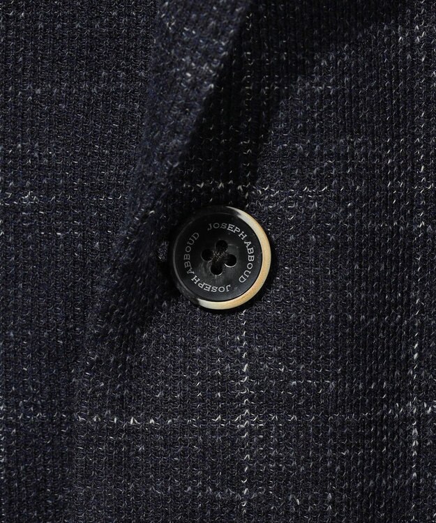 JOSEPH ABBOUD 【イタリア素材/軽量/ストレッチ】サマーツィードジャージーチェック プリント ジャケット ネイビー系4