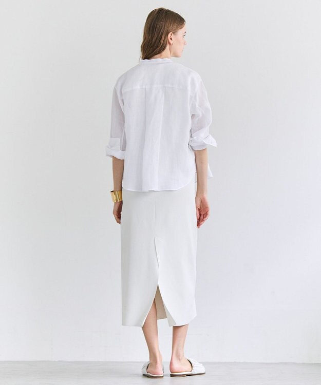 BEIGE， HALITE / リネンシアー オーバーサイズシャツ White