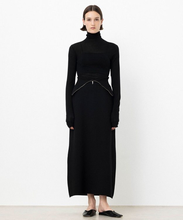 NAVE 【ReNAVE・洗える】スムースニット マルチWAYワンピース ブラック系