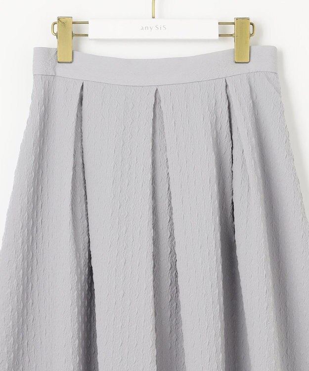 ANY SIS 【好印象企画】襟配色ニット×タックスカートセット ブラック×グレー