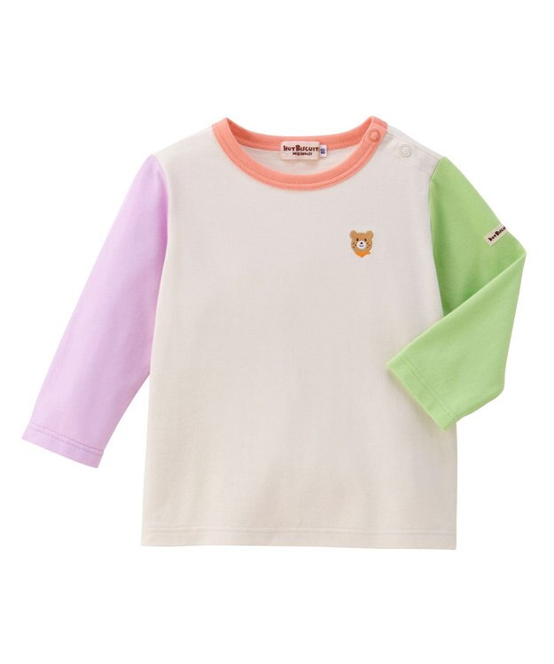 MIKI HOUSE HOT BISCUITS 長袖Tシャツ＆お食事スタイセット【BOX付き】 白