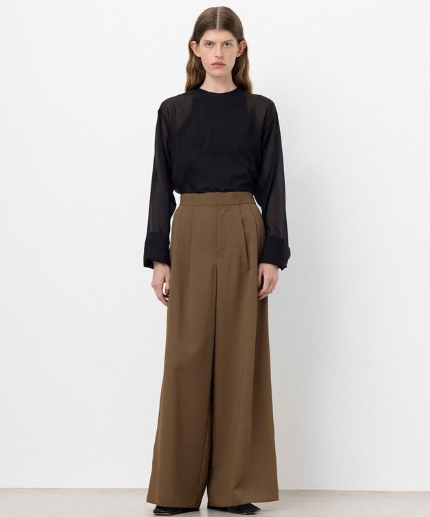 NAVE 【ReNAVE・洗える/UVカット】スパンポリエステル パンツ カーキ系